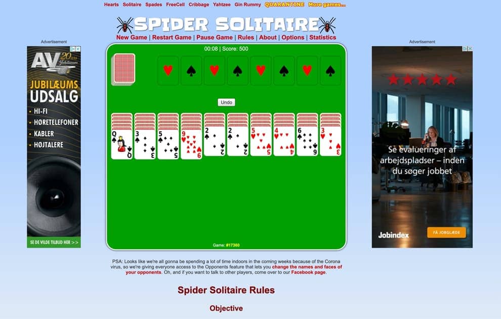 solitaire play it online cardgames io