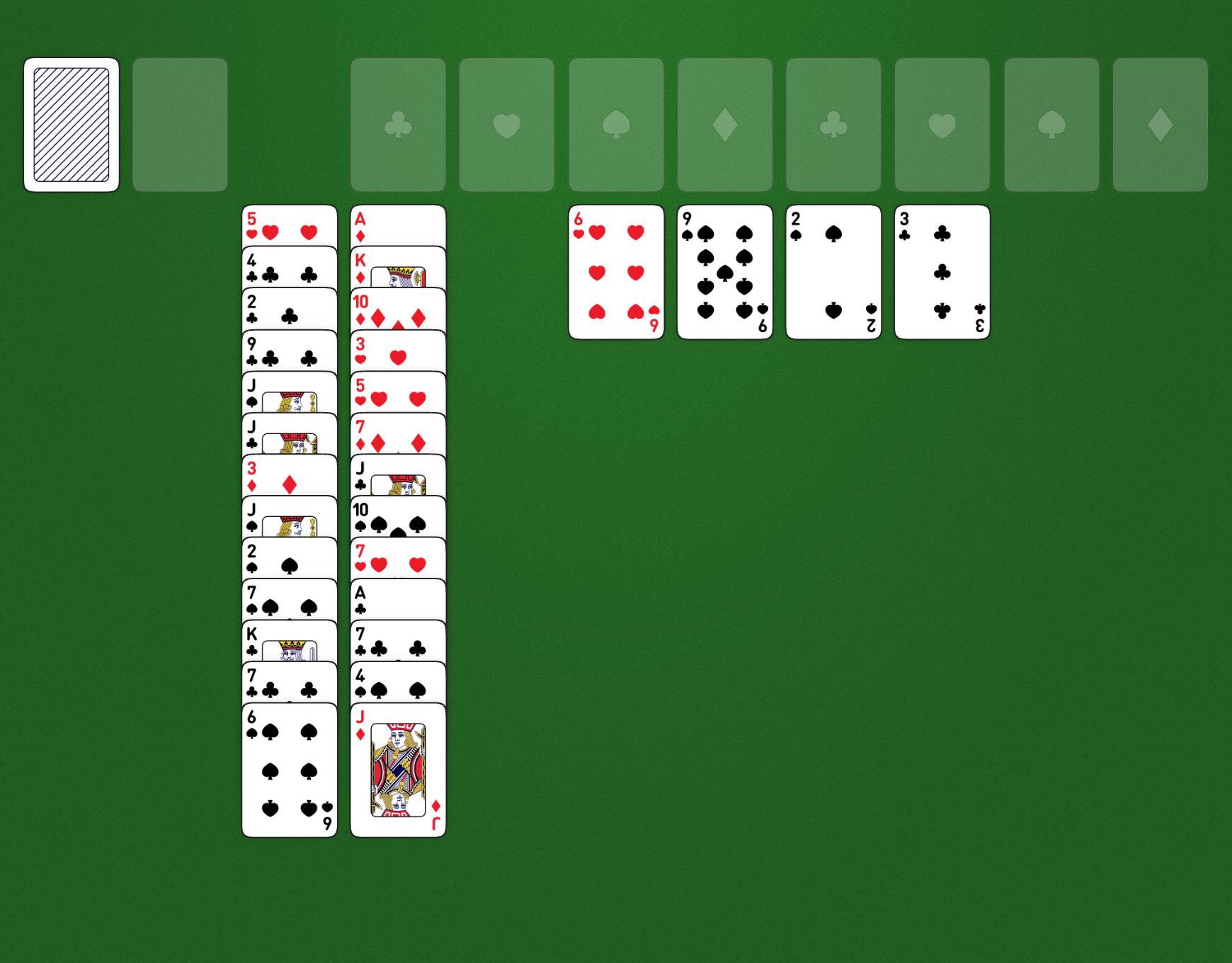 Disposición del juego Aces and Kings