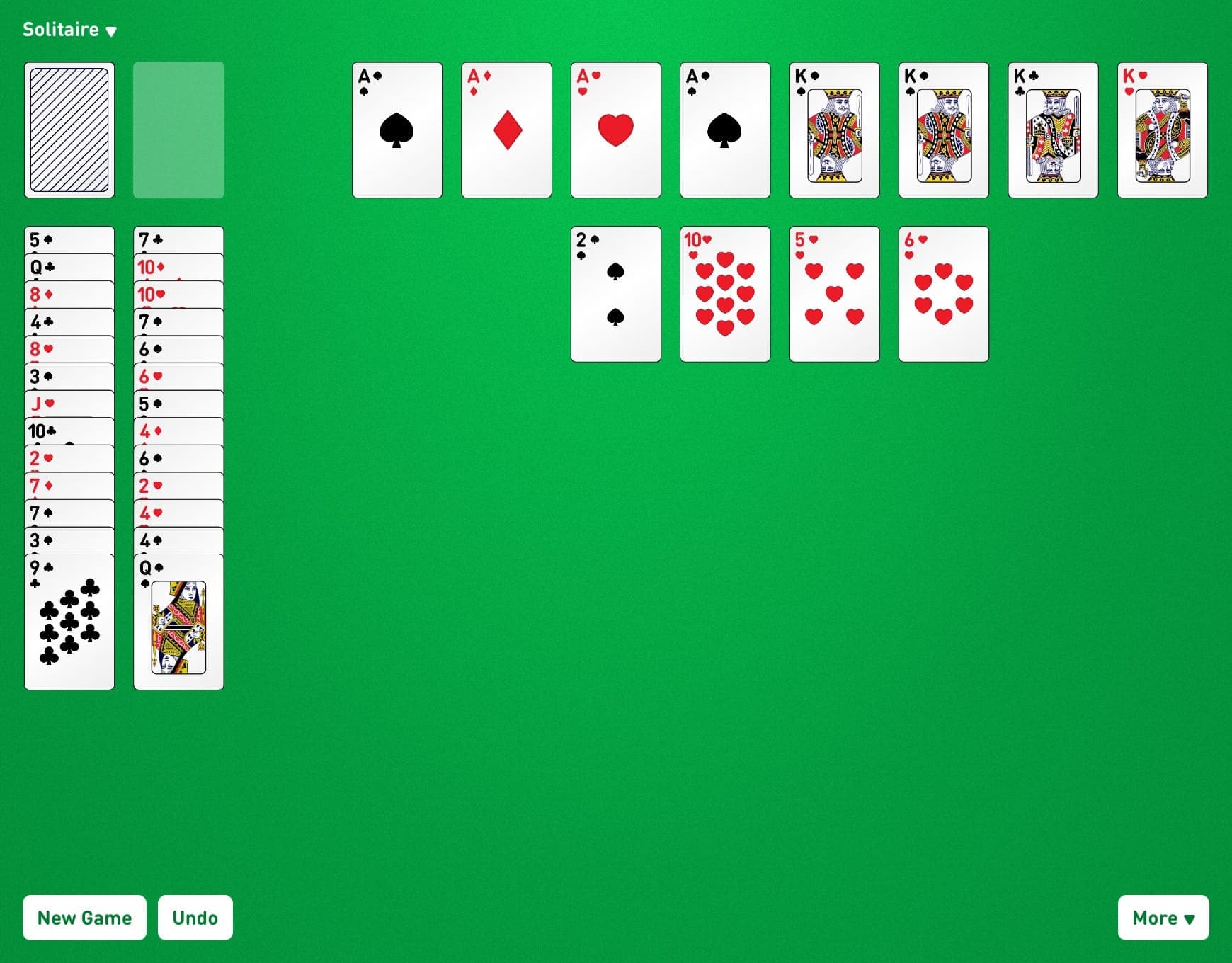 Google Solitaire - undo card dealing glitch (mobile web) 