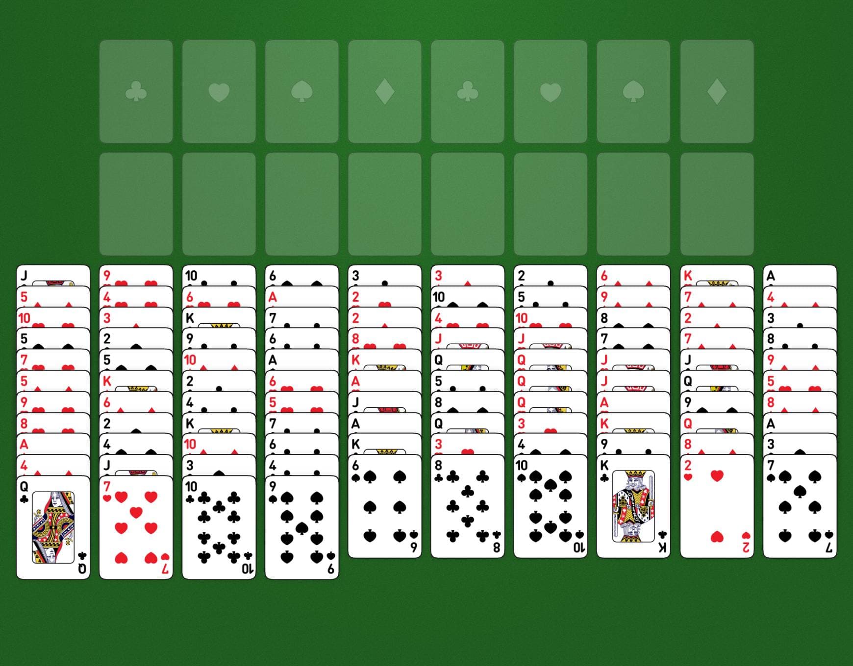 Disposizione del gioco Big FreeCell