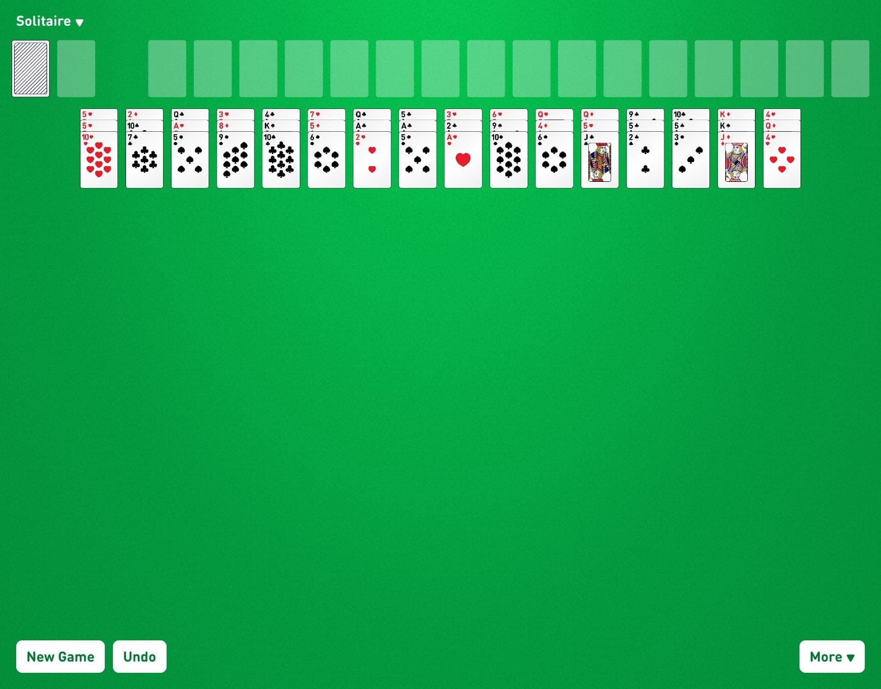 Google Solitaire - undo card dealing glitch (mobile web) 