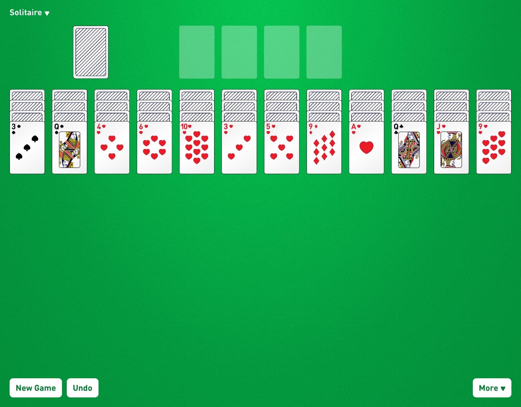 Google Solitaire - undo card dealing glitch (mobile web) 