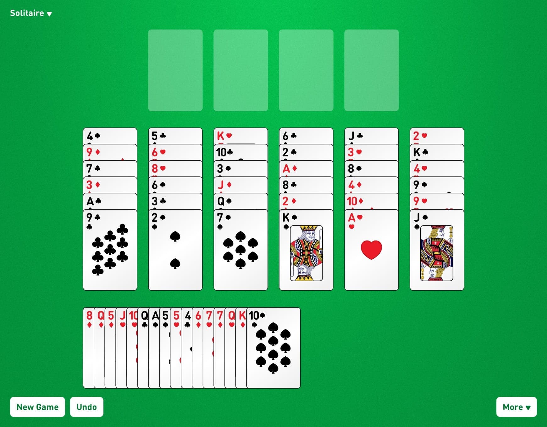 Disposition du jeu Flower Garden