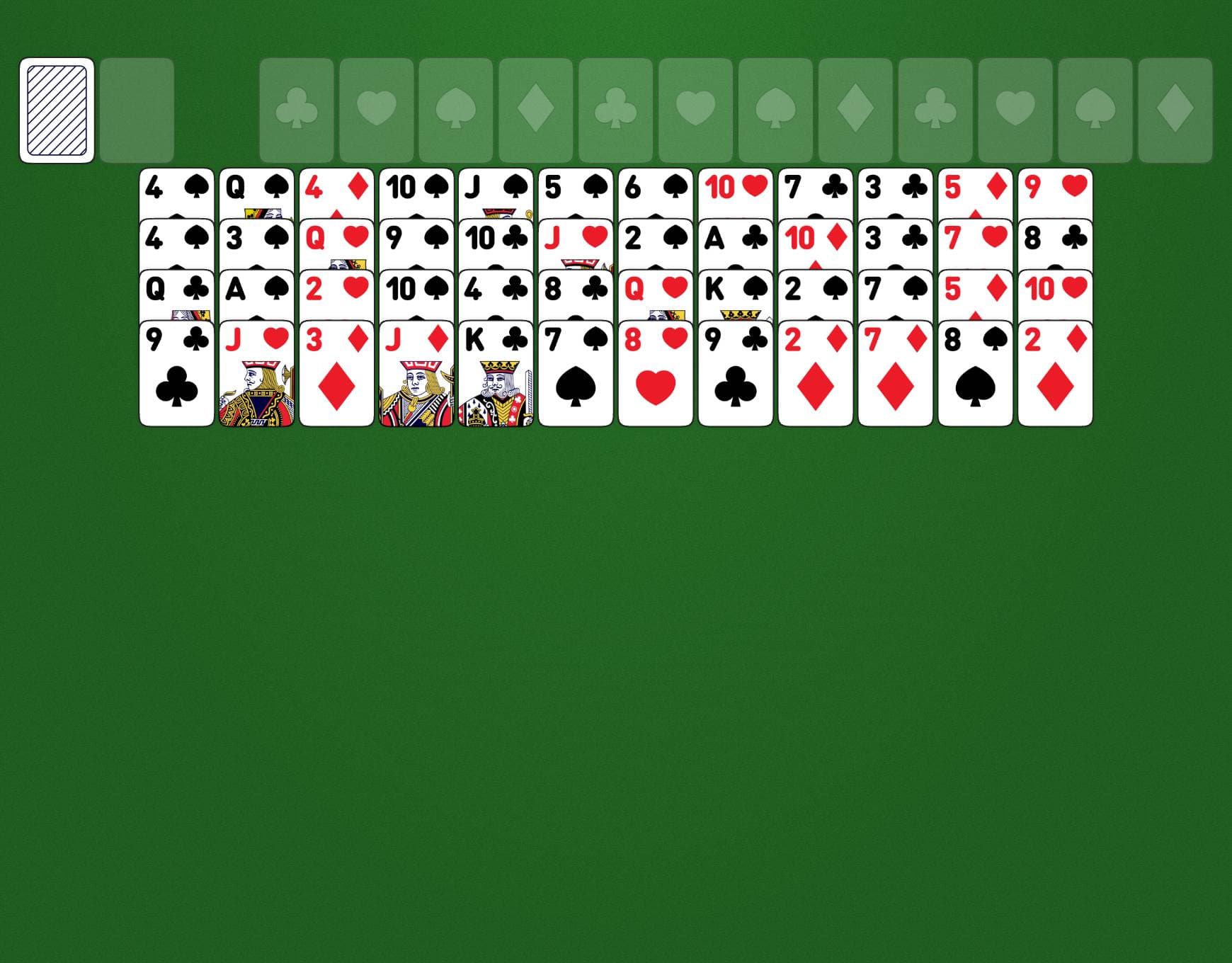 Forty Thieves (3 deck) Game Layout