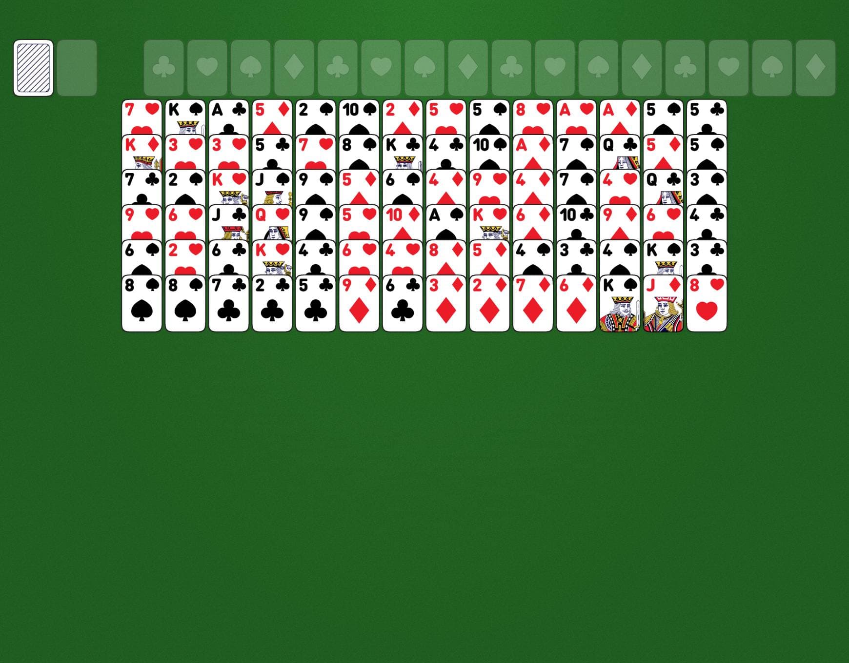 Disposition du jeu Forty Thieves (4 deck)