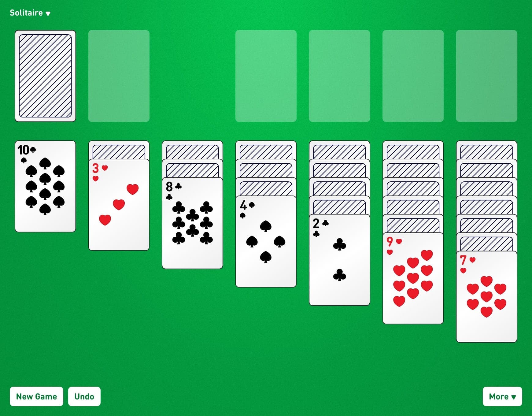 Forty Thieves (4 deck) Game Layout
