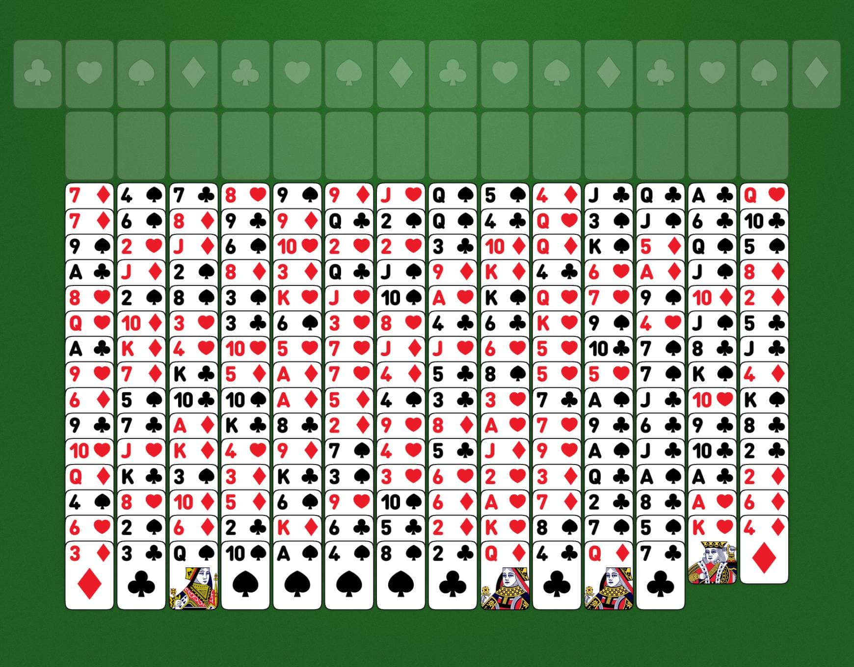 Play FreeCell Four Deck