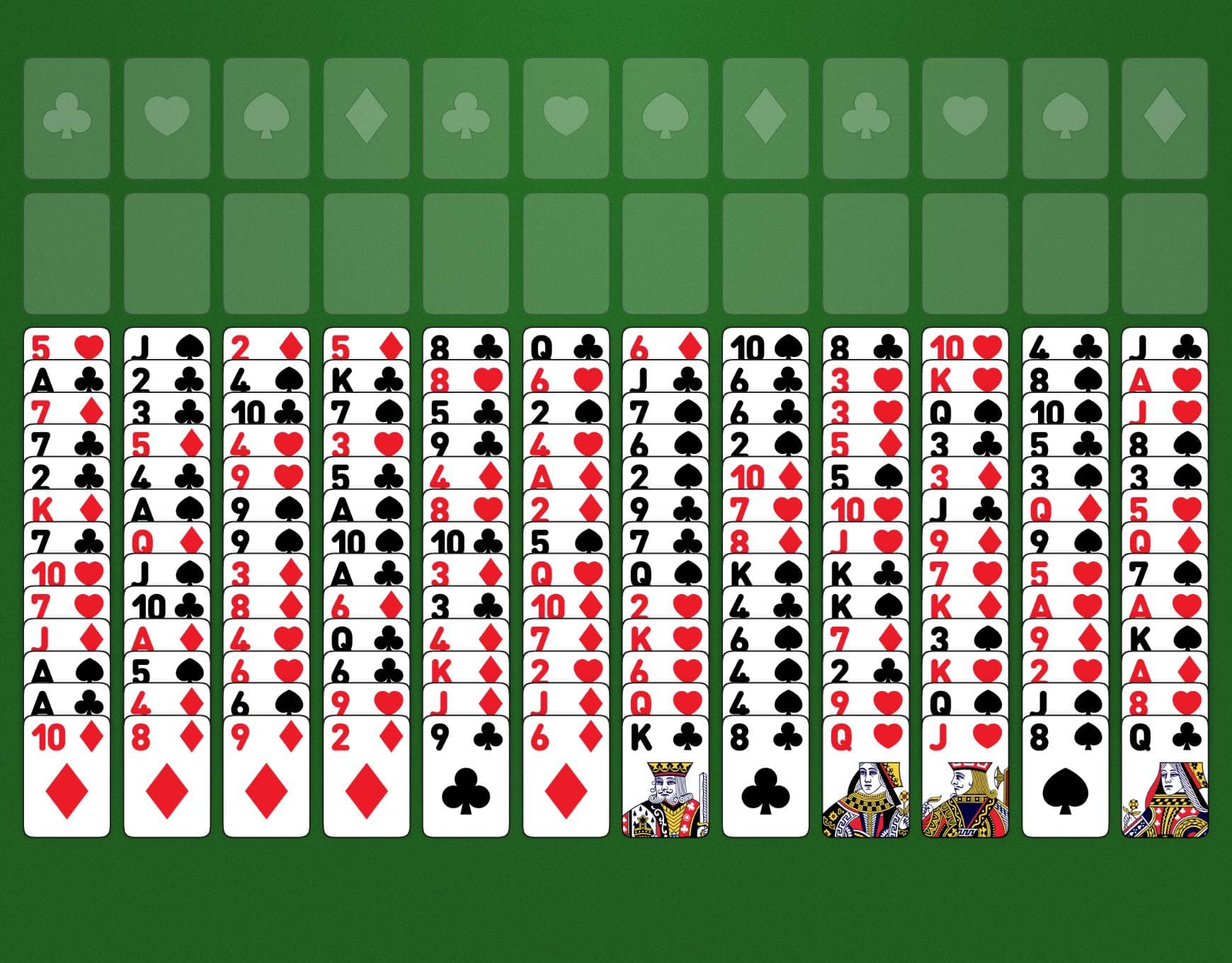 Disposizione del gioco FreeCell Three Deck