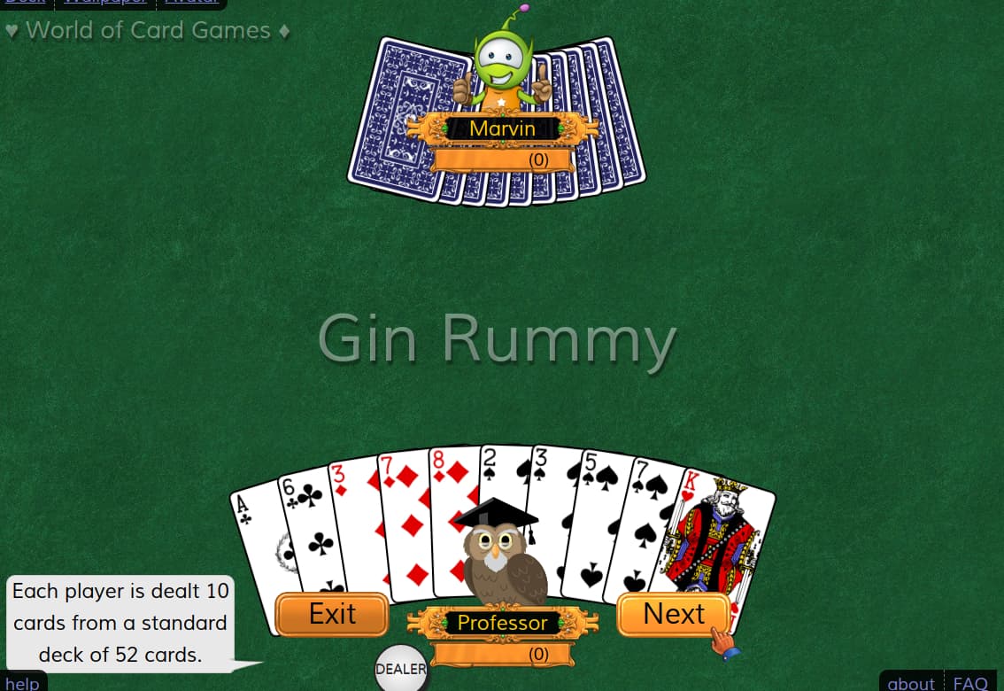 Play gin rummy