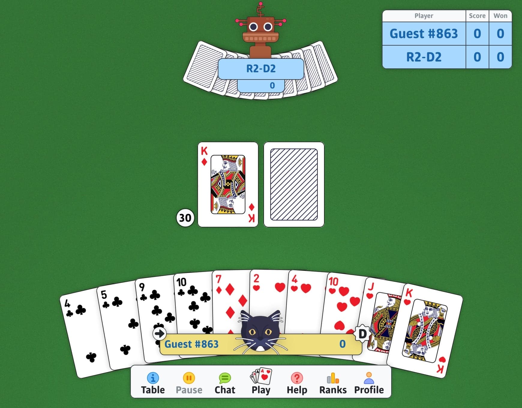 Jouer à Gin Rummy