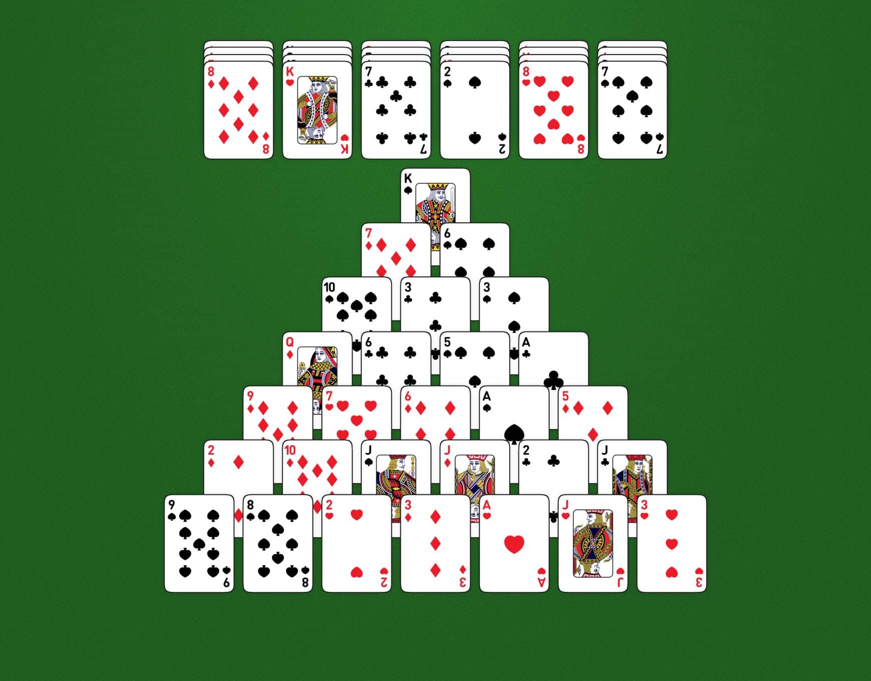 Disposizione di gioco di Pyramid Dozen