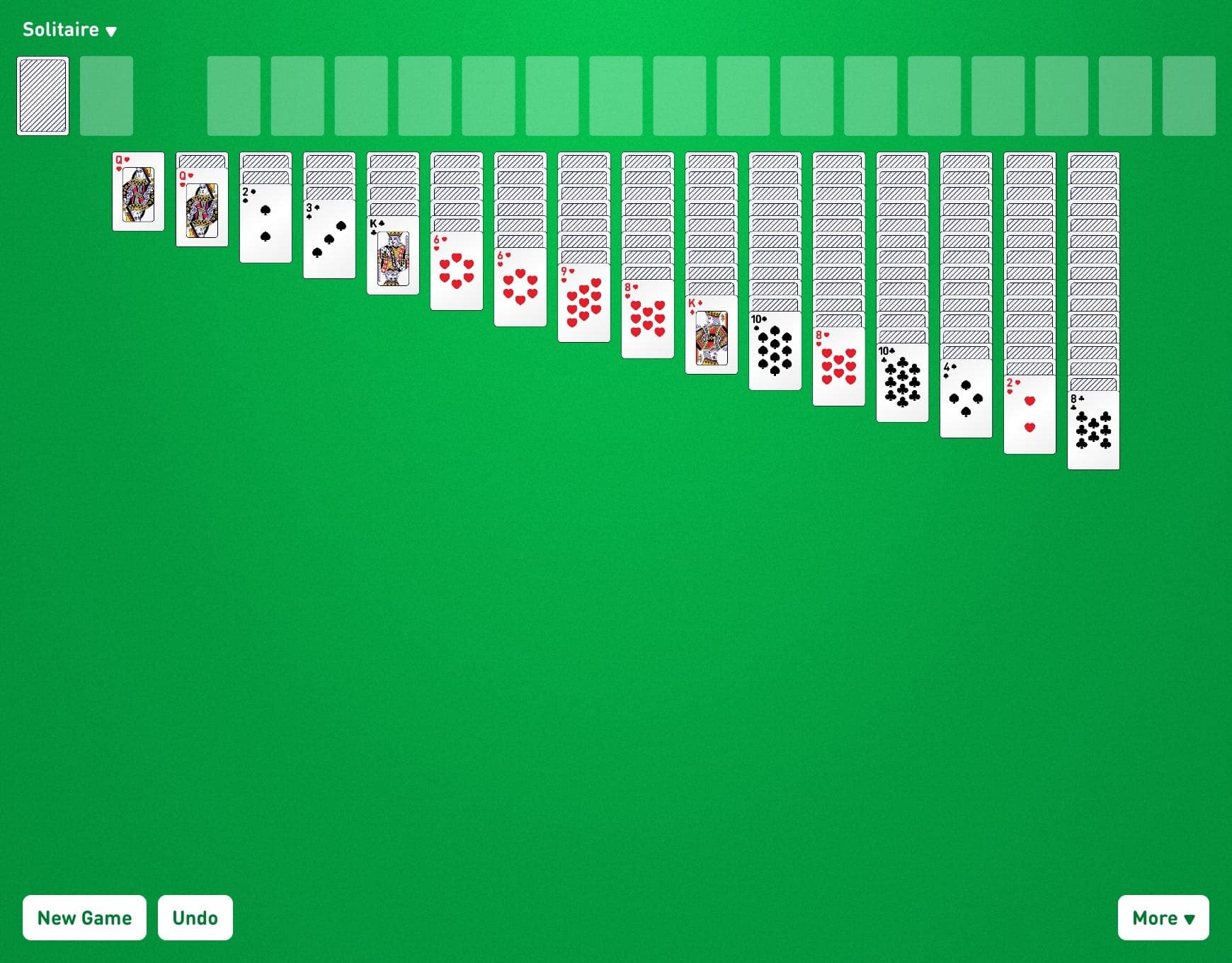 Quadruple Klondike Game Layout