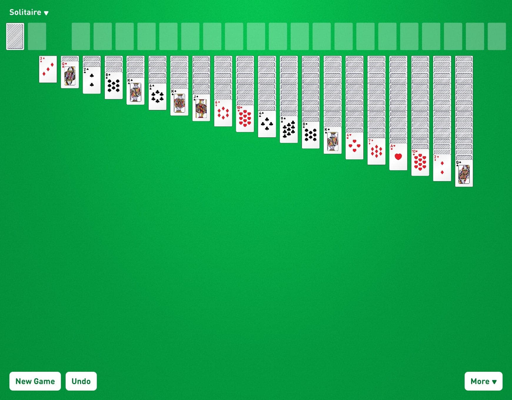 Quintuple Klondike Game Layout