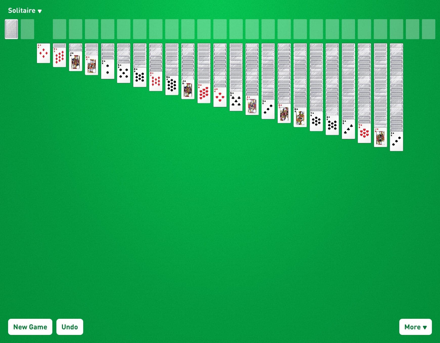 Sextuple Klondike Game Layout