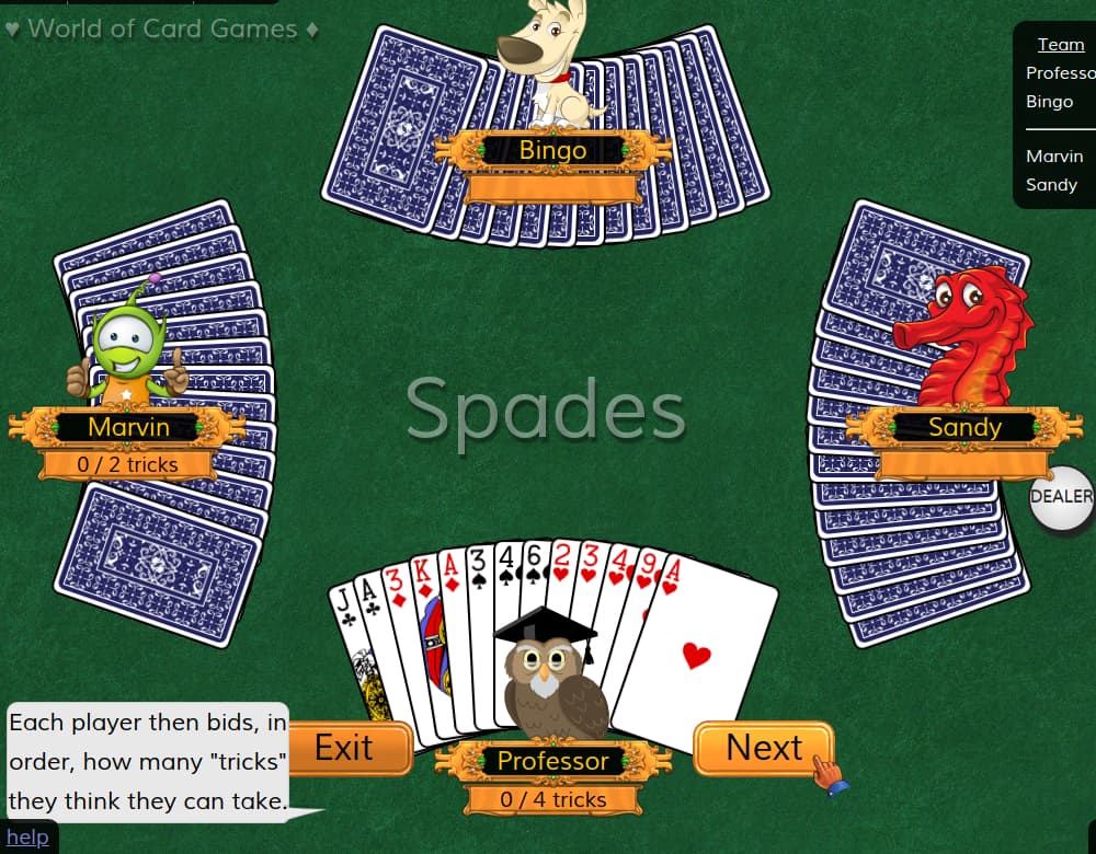 Play spades