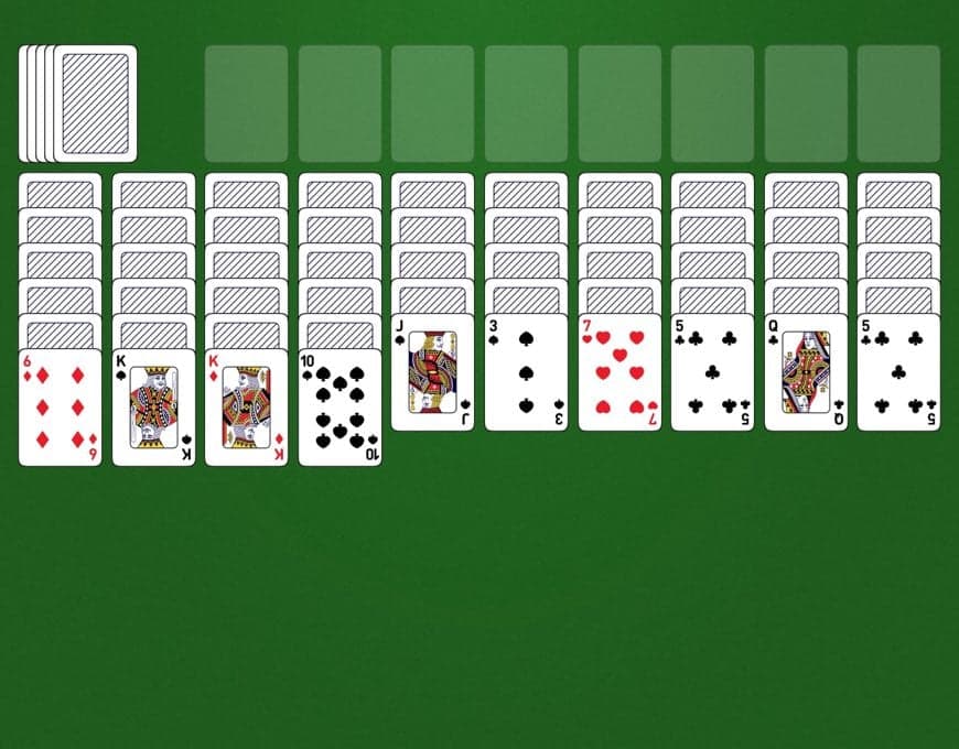 Capture d'écran du jeu Spider Solitaire 4 suites