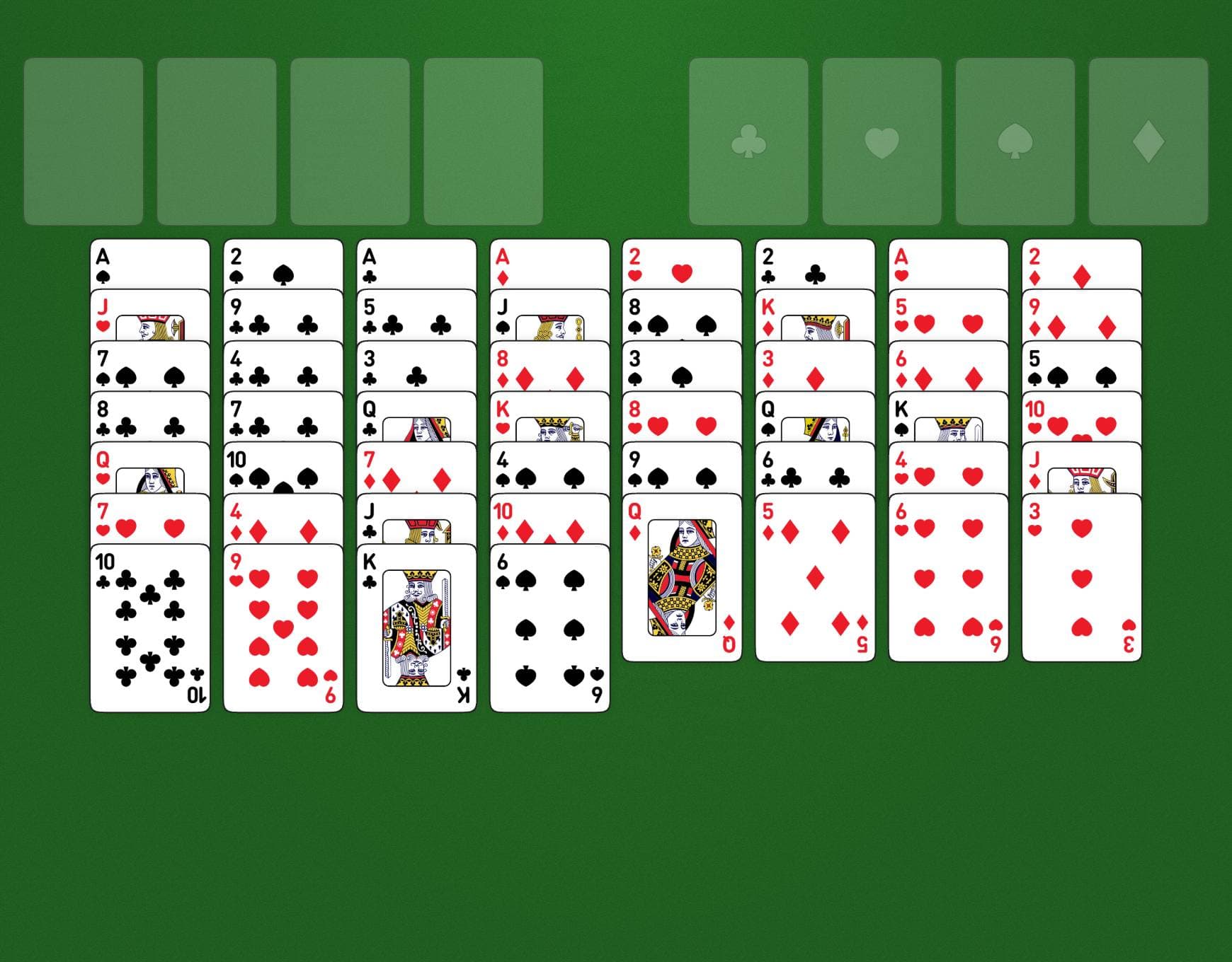 Super Challenge FreeCell Game Layout