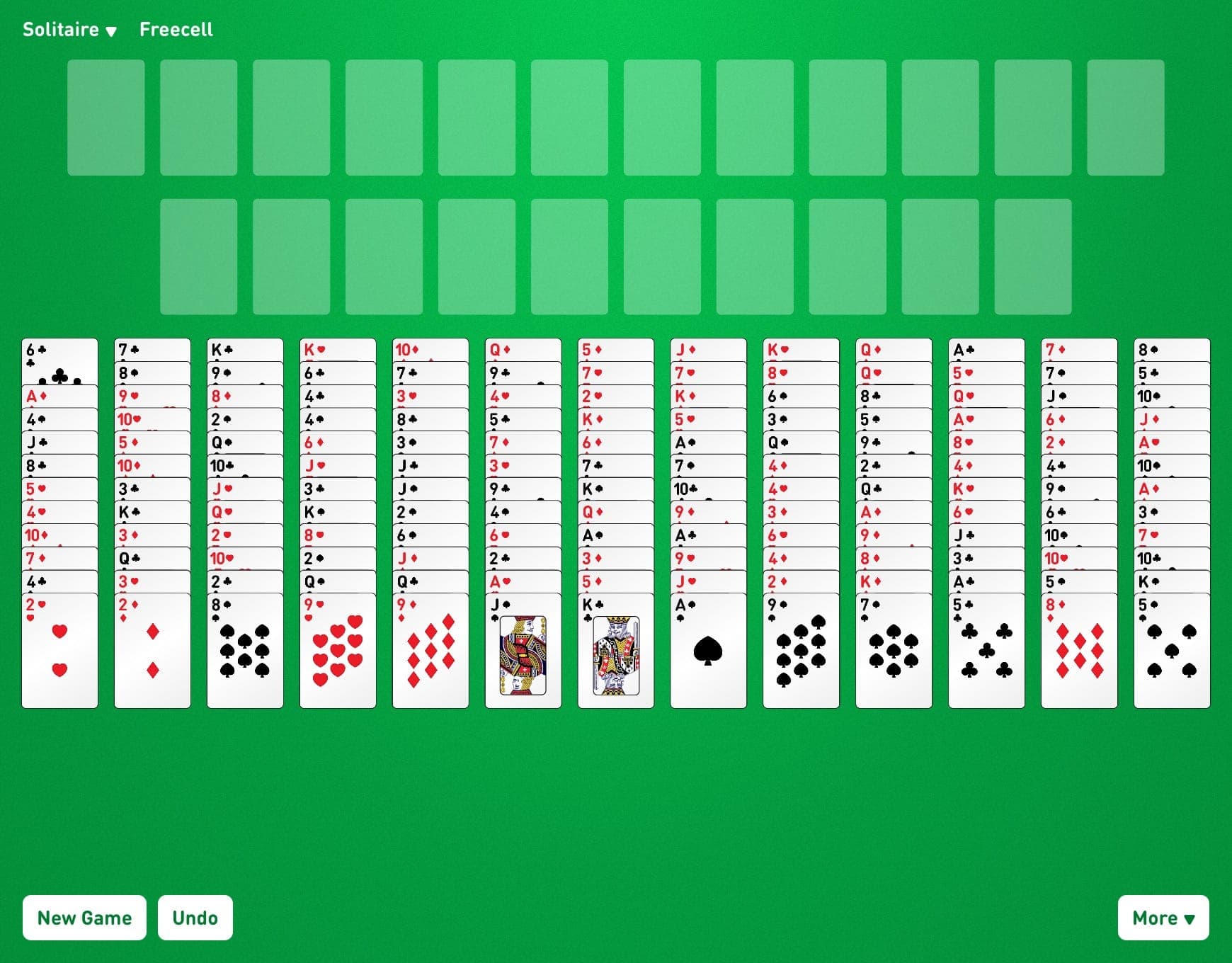 Triple FreeCell Game Layout