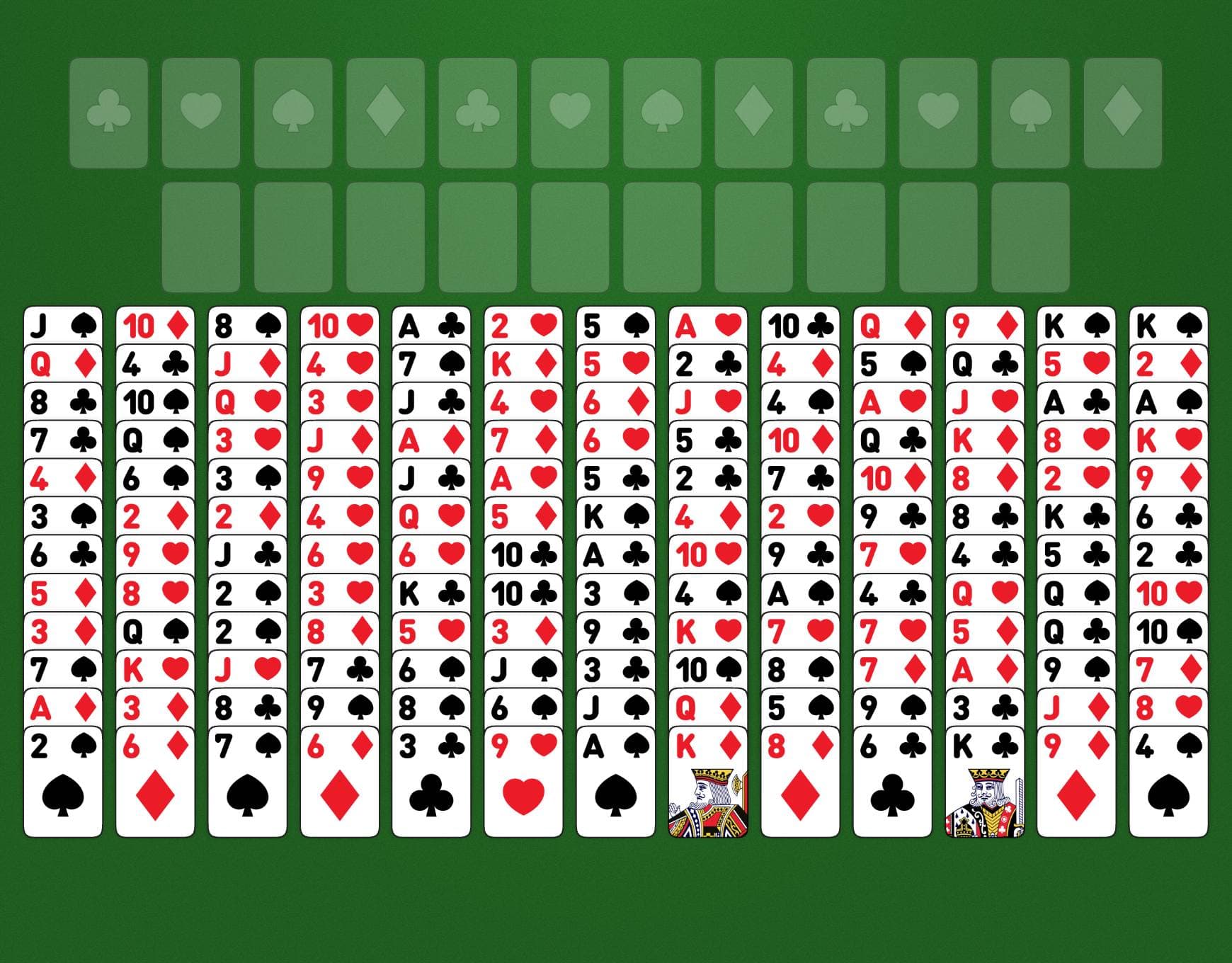 Disposição do jogo Triple FreeCell