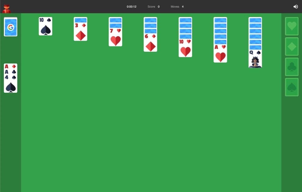 google solitaire games screenshot