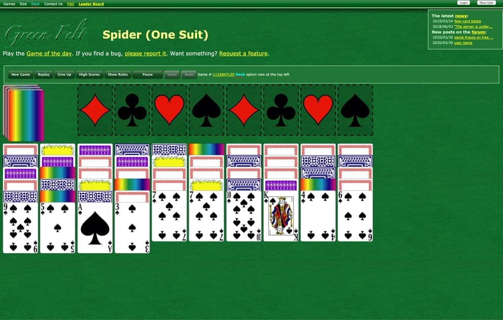 spider solitaire io freecell