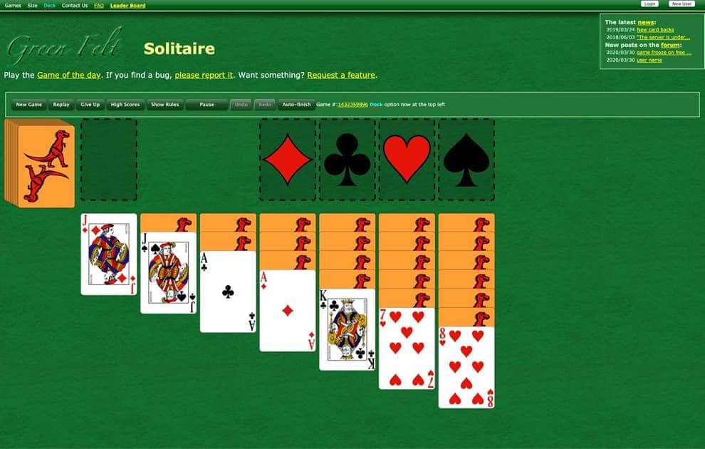 play klondike solitaire turn one