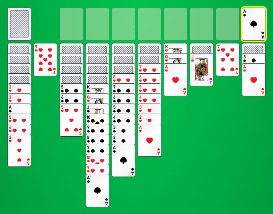 Illustrazione dello spostamento delle carte nelle celle base